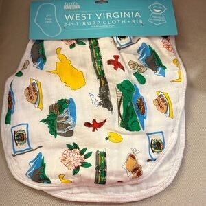 West Virginia Burp Cloth and Bib Set